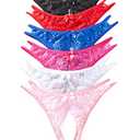 Justgoo Womens Lace G-String Thongs Panties Underwear Low Rise T-Back Underpants Pack of 1-6, M