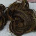 SARLA 2PCS Messy Hair Bun Hair Pieces Wavy Curly Synthetic Updo Fake Scrunchies Ponytail Extension for Women Coffee Brown