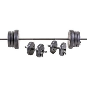 US Weight 105 Pound Barbell Weight Set for Home Gym| Adjustable Weight Set with Two Dumbbell Bars and Full 6 Ft Bar, Black