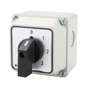 Baomain Rotary Changeover Switch SZW26-20/0-3.2D with Master Switch Exterior Box 660V 20A 4 Position 2 Phase 8 Terminals