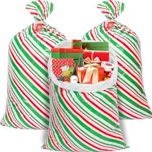 Large Christmas Gift Bags, 3PCS 56"X 36" Jumbo Extra Large Gift Bag, XL Christmas Bags for Wrapping Oversized Giant Huge Gifts, Xmas Santa Big Holiday Gift Bag, XXL Plastic Gift Bags for Presents