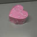 4 x Small Led Marquee Letters, Light Up Letters, 6.5 Inch Led Letter Lights, Battery Powered Lighted Sign for Table, Party, Birthday, Christmas Decor (Pink Glitter Heart)