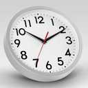 DAXSMY 14 Inch Wall Clock Large Battery Operated Big Silent Non Ticking Analog Decorative for Living Room Office Kitchen Outdoor Classroom Bedroom Bathroom School Home(Silver)