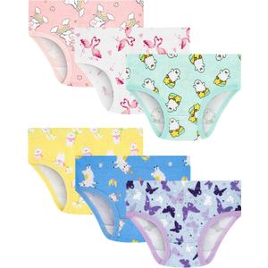 100% Cotton Girls Underwear Tagless Comfort Toddler Panties (6-Pack) (18-24 Months, Blue-flamingo/Sheep-a23)
