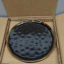 LOVECASA 11 Pieces Plates and Bowls Sets, Porcelain Black and Gold Dinnerware Sets, Round Dinner Plates Dishes Set Service for 4, Dishwasher Safe and Scratch Resistant, Black