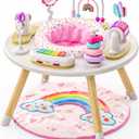 Move2Play 4-in-1 Baby Activity Center | Montessori-Inspired Design | 8 Interactive Toys | Tummy Time, Exersaucer & Toddler Table | Shower Gift | Essential | Must Have for 3, 6, 12 Month Old (Rainbow)