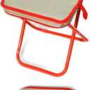 Pen Bag Folding Stool, Pen Bag Camping Fishing Multifunctional Portable Handbag Folding Chair(Red)