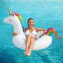 Inflatable Unicorn Flamingo Pool Floats - Jasonwell 2 Pack Pool Floaties Inflatables Rafts for Swimming Pool Tubes for Floating Lake Beach Floaty Swim Rings Pool Party Toys for Adults Kids, 42"