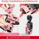 AMAZEAR Magnetic Mount Stand Compatible with DJI Osmo Pocket 4/3/Xtra Muse, Pocket4 Accessories Adapter Clamp Magnet Suction Case Holder on Desktop/Vertical Surface, 180 Adjustable Handle, Pink