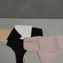 LUCKMEEY Cotton Thongs for Women Seamless Thongs for Women No Show Thong Panty Liners Workout G-String Thongs Underwear (Small, 3p-ice Cream+oatmilk Skin+peach Pink)