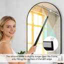 Squeegee for Shower Glass,Shower Squeegee for Glass Doors,Telescopic Window Squeegee for High Windows,Includes Towel Sleeves,Replacement Silicone Blade&Hooks,2 in 1 Queegee for Window Cleaning Kit