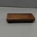 Farmhouse Wood Tray Rustic Wooden Pedestal 9 * 4 * 1.5 inches Decorative Wood Riser for Farmhouse Kitchen Counter Bathroom Room Decor (Dark Brown)