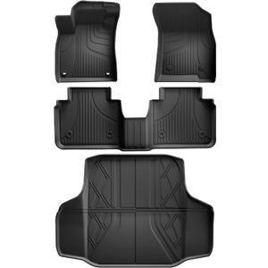 AOMSAZTO All Weather Floor Mats for Honda Accord 2026 2025 2024 2023 (Include Hybrid), TPE Floor Liner & Cargo Mat for Honda Accord Accessories 1st 2nd Row and Cargo Liner Trunk Mat Full Set, Black