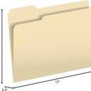 The File King 1/3 Cut File Folders Letter Size - 100 Pack | Manilla Folders 8.5 x 11 | Assorted 3 Tabs | Heavy Duty 11-Point Fiber | Made in USA | Undercut Front Style | Easy Labeling & Organization