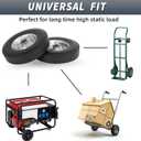 GICOOL 10" x 2.5" Flat Free Solid Rubber Tire with 5/8" Axle Bore Hole, 2 1/4" Hub, Replacement 4.10/3.50-4" for Hand Truck Dolly Trolley Garden Wagon Cart Generator, 2 Pack