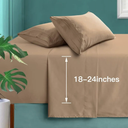 Manyshofu Extra Deep Pocket King Size Sheets - Hotel Luxury 1800 Thread Count Sheets & Pillowcases - Microfiber Bedding Set up to 24" Mattress - Khaki Bed Sheets 18-24 Inch Deep Pockets - 4 Piece