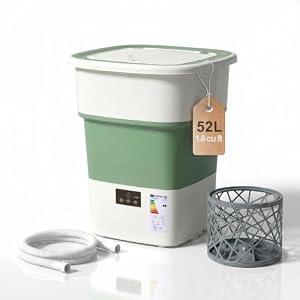 1.8 Cu.Ft Portable Washing Machine, Foldable Washer With 150W Motor | Large Capacity Washer With 150W Motor & Spin Basket For Apartments, RVs, Camping & Travel. Folds For Easy Storage.