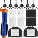Replacement Parts for Shark RV2310AE/AV2310AE/RV2320S/RV2300S/UR2360S Matrix Robot Vacuum Cleaner,1 Main Brush Roller, 6 Side Brushes, 2 HEPA Filters, 2 Foam Filters(Not for RV2300/RV2310)-13Pack (Kits)