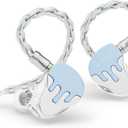 BASN BmasterX in Ear Audio Monitor, Hybrid 6 Drivers IEM Earphones with Crystal Clear Sound, Detachable Cable Plus Carrying Case Fit Kit for Musician, Stage, Studio (3.5mm & 4.4mm Jack, Blue/White)