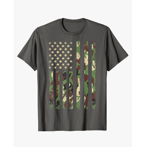 Patriotic USA Flag 4th of July Men Women Boy Girl Camouflage T-Shirt, Large