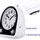 Peakeep Analog Alarm Clock Non-Ticking Silent, Optional 7 Wake-up Sounds with Volume Control, Nightlight and Snooze, AA Battery Operated (Black)