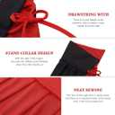 IMIKEYA 55-Inch Black and Red Vampire Cape, Dual-Layer Polyester Cloak with Stand Collar for Adult Cosplay and Party Decoration