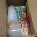 Qinyoung 48 Set Dinosaurs Party Supplies Dinosaur Cups Party Favors Goody Cups with Gift Tags 12 oz Plastic Dino Cup with Lids and Straws Set for Party Decorations