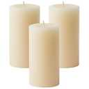 Mister Candle Dripless Unscented Ivory Pillar Candles Hand Poured, Solid Color Non-Scented Candles for Home Decor, Premium Wax, 80 Hr Burn Time, 3x6 Inch