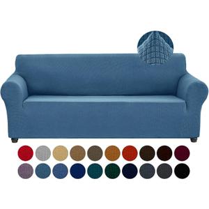 Joccun Stretch Couch Cover Slipcovers, 1-Piece Sofa Covers for 3 Cushion Couch Spandex Jacquard Washable Furniture Protector Cover for Living Room,Kids,Pets(Sofa,Niagara)