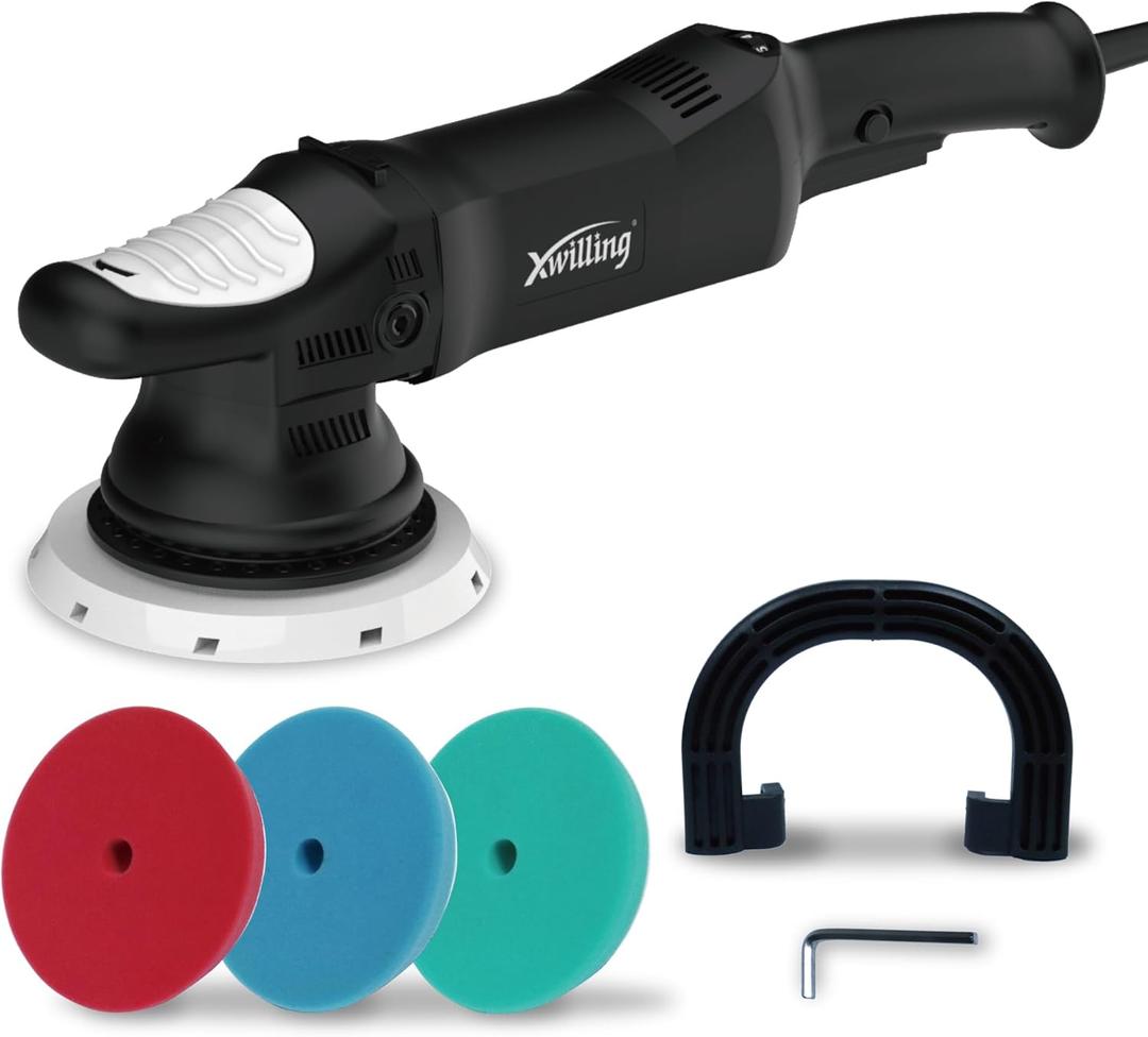 XWILLING Buffer Polisher, 6 Inch 21 MM Dual Action Polisher for Car Detailing, Random Orbital Car Buffers and Polishers Waxer Kit with 6 Variable Speed and 3 Polishing Pads
