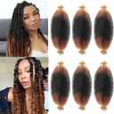 Springy Afro Twist Hair 6 Packs Marley Twist Braiding Hair Pre-Fluffed Spring Twist Hair For Soft Locs Afro Twist Hair For Women (1B/30/27#, 14 inch (Pack of 6))