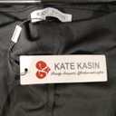 Kate Kasin Women's Pleated Midi Skirt 2025 Fall High Waisted Knee Length Flowy A Line Swing Casual Flared Skirts with Pockets, Black,  Size 2XL