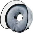 MRSOHRET Dog Cone, Dog Surgery Collar, Inflatable Cones for Small Medium Large Dogs, Grey Recovery Collar, Does not Impede Vision (L Grey)