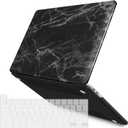 IBENZER Compatible with 2024 2023 M2 MacBook Pro 13 Inch Case 2024-2016 M1 A2338 A2289 A2251 A2159 A1989 A1706 A1708, Hard Shell Case & Keyboard Cover for Mac Pro 13, Black Marble, T13BKMB+1 (For New Macbook Pro 13" with/without Touch Bar)