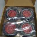 1/16 RC Car Tires and Wheels, daitoku 12mm Hex RC Truck Tires for MiniX Mini XRT 1/16 MJX 16207 16210 16209 16208 HSP 94186 Traxxas E-Revo LOSI 1/18 Mini LMT - Style B (Red)