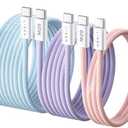 LISEN USB C Cable, 3-Pack [3.3/6.6/10FT] USBC to USBC Cable for iPhone 16e 15 Pro Max Charger Cord, 60W (3.1A) C to C Cable Fast Charging for Samsung S25/S24/23, Switch 2, iPad, MacBook