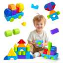 Pairez Toys Multi-Shape Magnetic Blocks, Large Stacking & Building Blocks Set, Preschool Educational Sensory Magnet Toys for Kids Ages 3-5 Year Old Boys & Girls Toddlers (20pcs)