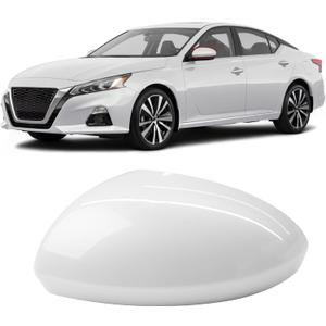 Moonlinks Compatible with Nissan Altima 2019 2020 2021 2022 2023 2024 Left Side Mirror Cover Replacement, Pearl White Exterior Left Driver Side Door Rear view Mirror Cap Trim (White-Left)
