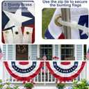 Homissor Bunting Flags Outdoor 6 Pack American Flag Patriotic Buntings 3x6 Ft for Outside Large Red White and Blue Bunting Pleated Fan Flag for 4th of July USA 250th Anniversary Independence Day Memorial Day Decorations