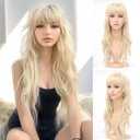 80s 90s Retro Blonde Mullet Wigs Pixie Cut Wigs with Bangs for Women Wolf Cut Wig Middle Part Blonde Synthetic Heat Resistant Fiber Costumes Cosplay Hair Wig for Daily Party Use (22 Inch)