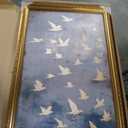 Vintage Gold Framed Wall Art Flock of Birds Canvas Wall Art Neutral Landscape Print Modern Aesthetic Picture Abstract Artwork Minimalist Home Wall Decor for Bedroom Living Room 16x24 Inch