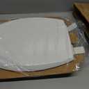 Mayfair Cassel Slow Close Toilet Seat, Easy Clean Non-Slip Premium Wood Seat, Install, Made in USA, Elongated, White