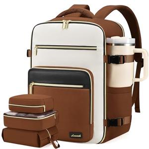 LOVEVOOK Travel Backpack For Women,50L Carry On Backpack Flight Approved,TSA Personal Item Travel Bag Fits 18 Inch Laptop,Business Weekender Overnight Daypack with Toiletry Bag and Cubes