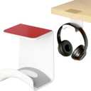 Gmae Headphone Stand for Desk Mini Headphone Hanger Holder with Strong Adhesive Headset Stand Headphone Holder (Under Desk White)