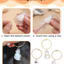 6 PCS Cat Hair Keepsake Keychain, Cat Fur Collector Pendant Necklace with Tweezers & Combs