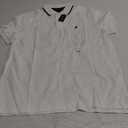 Nautica Men's Classic Fit Short Sleeve Dual Tipped Collar Polo Shirt (Large, Bright White)
