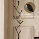Tree-shaped coat rack stand,Metal coat tree with 8 Hooks and sturdy cast iron base,Heavy Duty coat rack freestanding coat hanger stand for Clothes Hats Scarfs Purses (black)