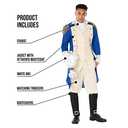 Morph George Washington Costume For Adults With Wig - Colonial Mens Costume - Historical Dress Up Outfit, (Large)