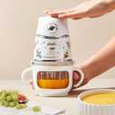 Baby Food Maker with Glass Bowl& 316 Stainless Steel Blades, Baby Food Processor for Infants 6+ Months, BPA-Free One-Step Blender for Homemade Stage 1 2 3 Puree, Dishwasher Safe, Silver