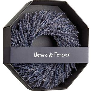 14 Inch Preserved Lavender Natural Wreath, Fragrant Real Lavender Front Door Wreath